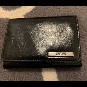 NEW Kenneth Cole black vegan trifold wallet